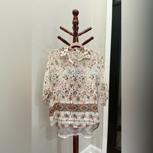 Floral Sheer Blouse by Unity World Wear Size Medium